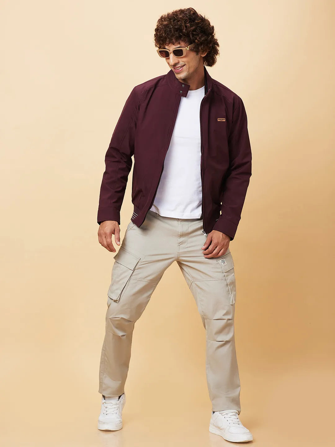 Wine Regular Fit Men's Jacket by Being Human Clothing