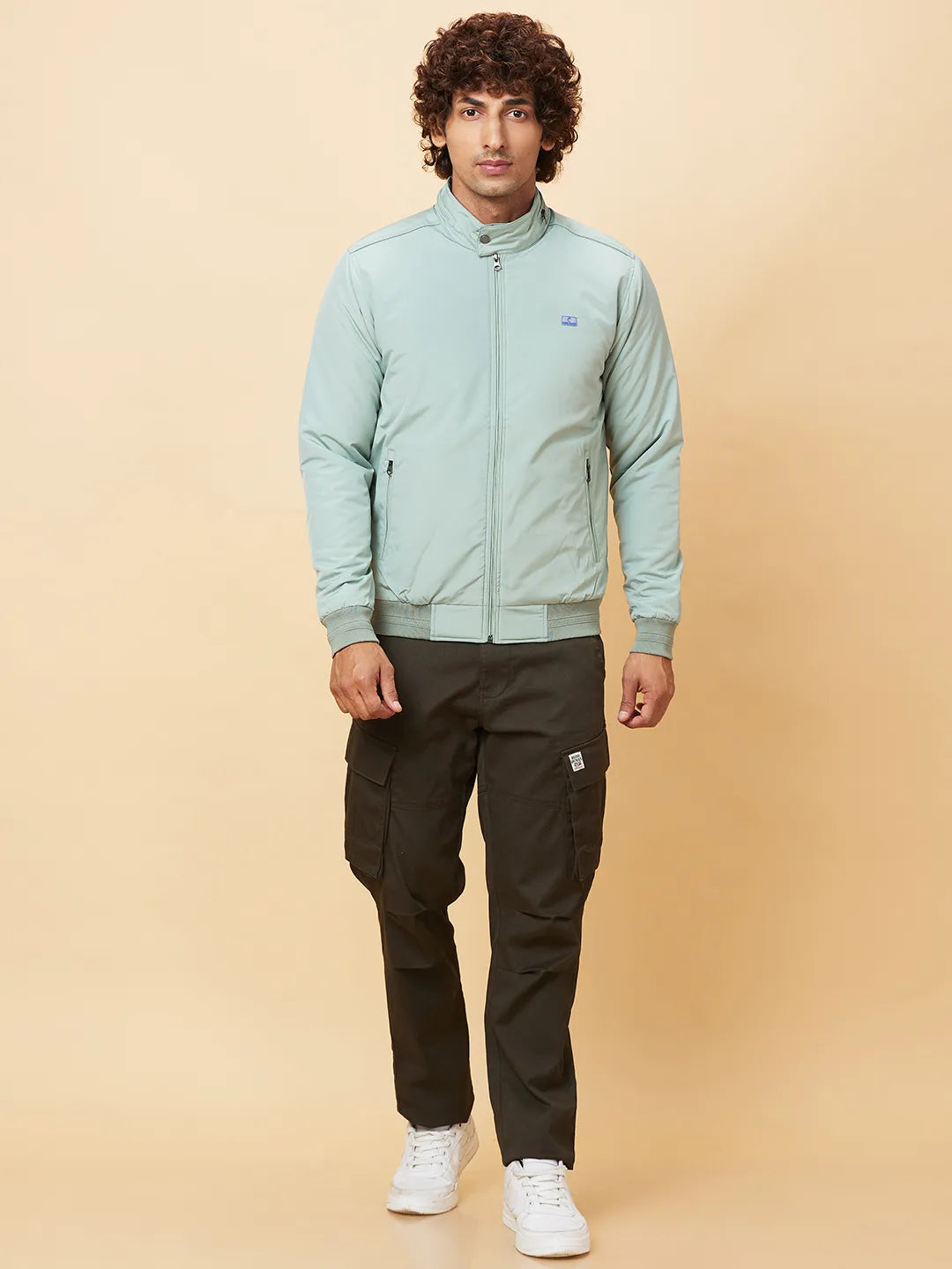 Green Regular Fit Long Sleeves Men's Jacket by Being Human Clothing