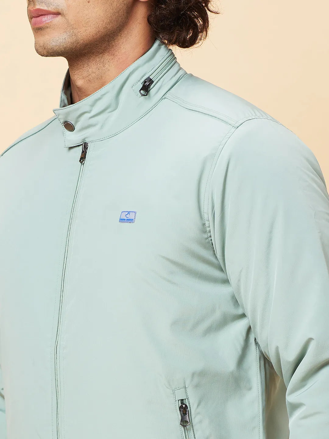 Green Regular Fit Long Sleeves Men's Jacket by Being Human Clothing