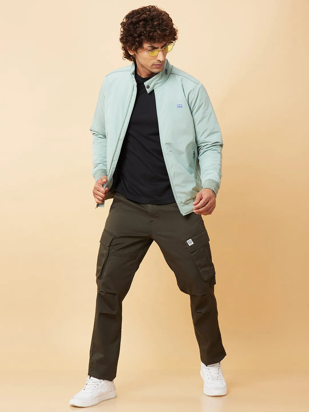 Green Regular Fit Long Sleeves Men's Jacket by Being Human Clothing