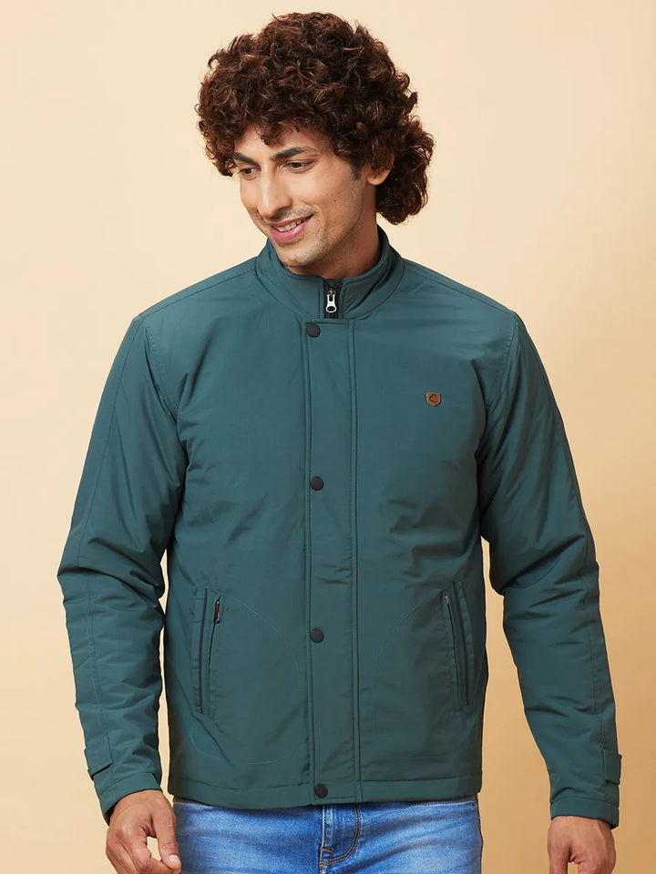 Forest Green Regular Fit Men's Jacket by Being Human Clothing