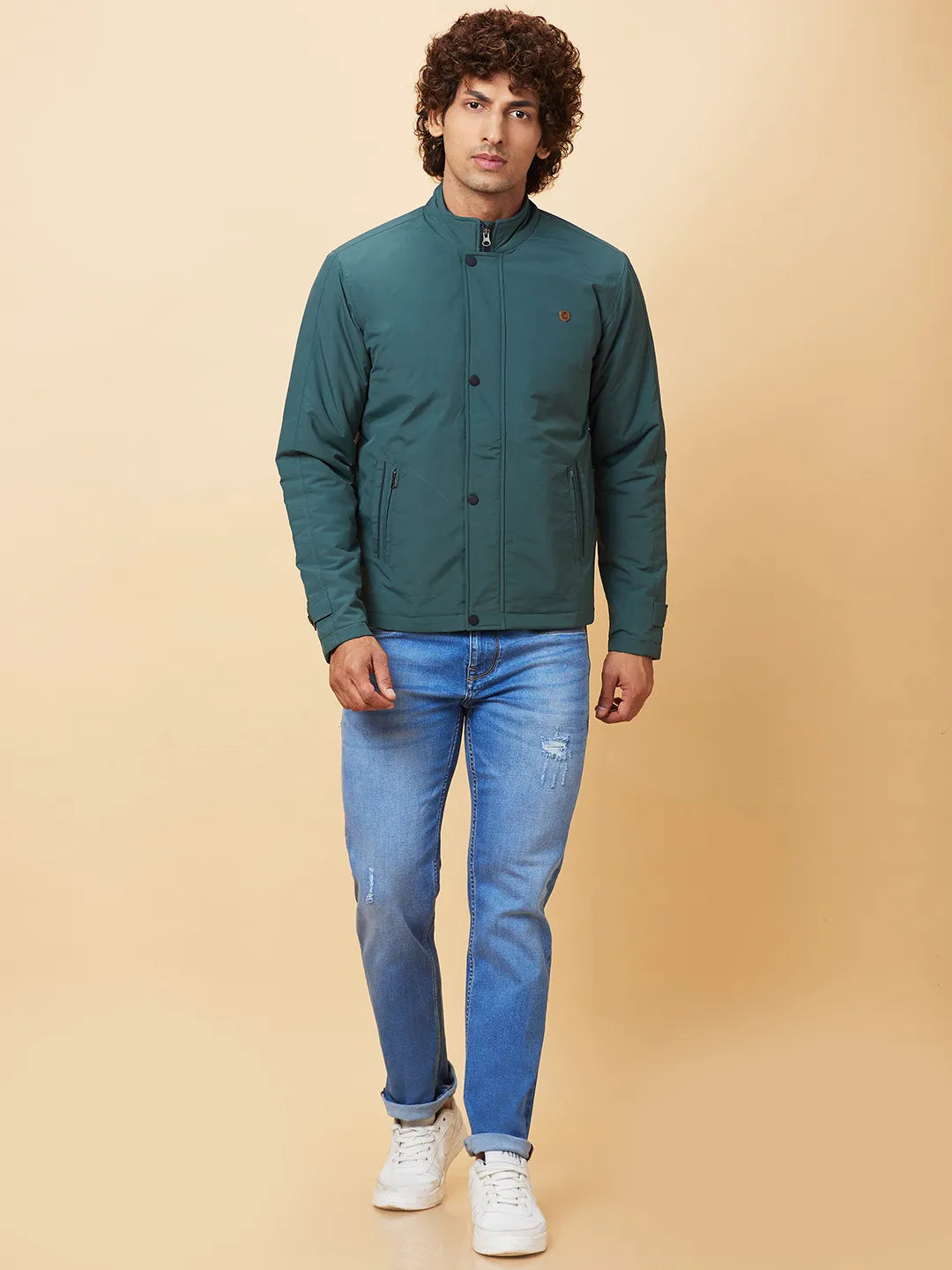 Forest Green Regular Fit Men's Jacket by Being Human Clothing