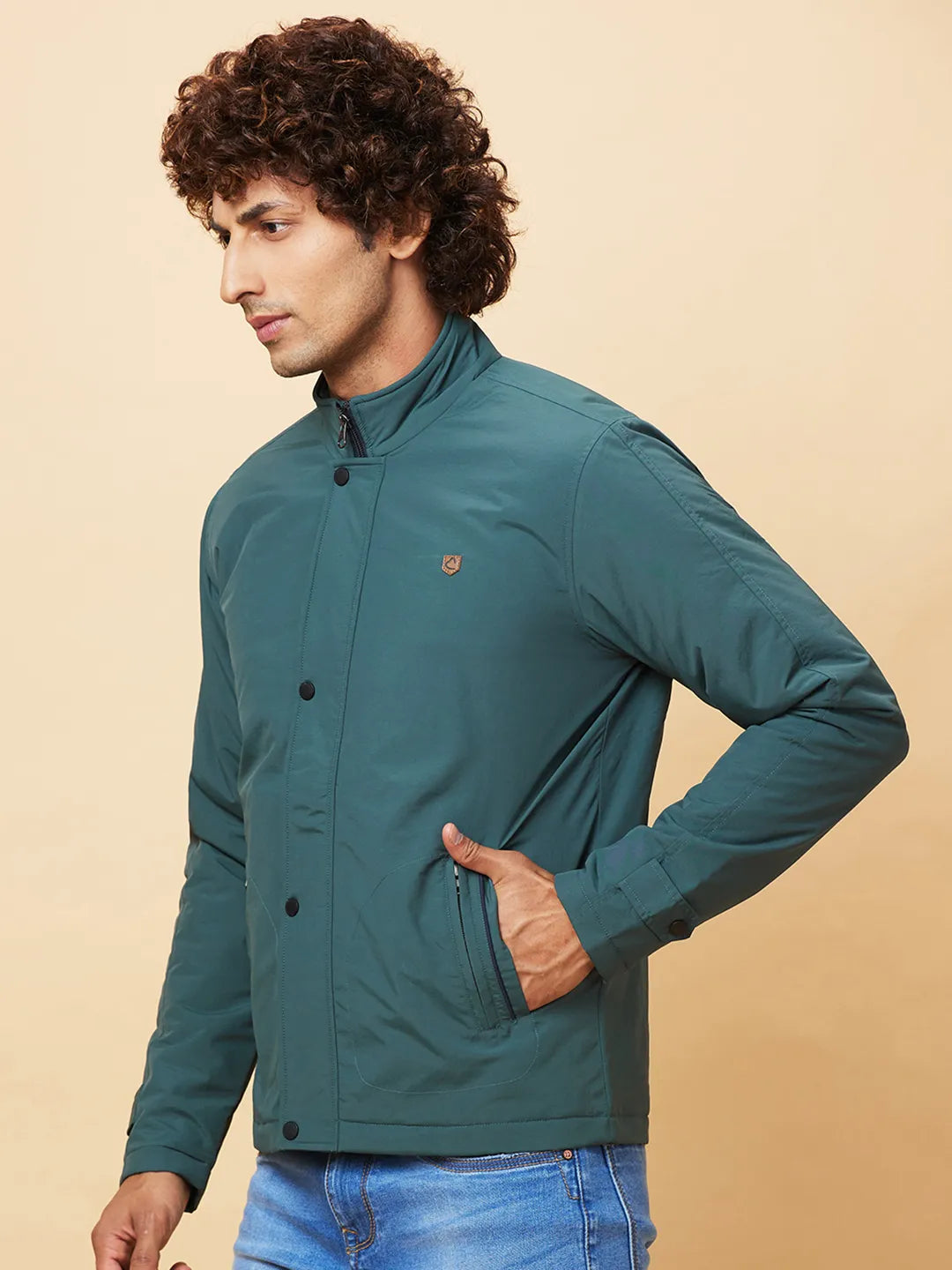 Forest Green Regular Fit Men's Jacket by Being Human Clothing