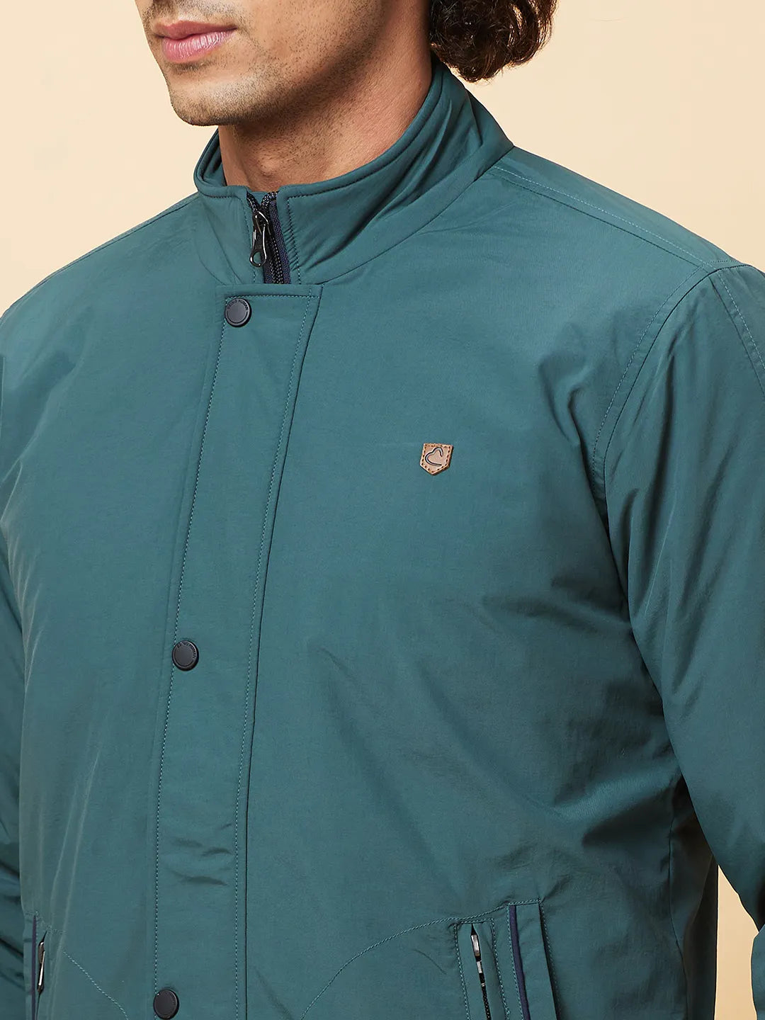 Forest Green Regular Fit Men's Jacket by Being Human Clothing