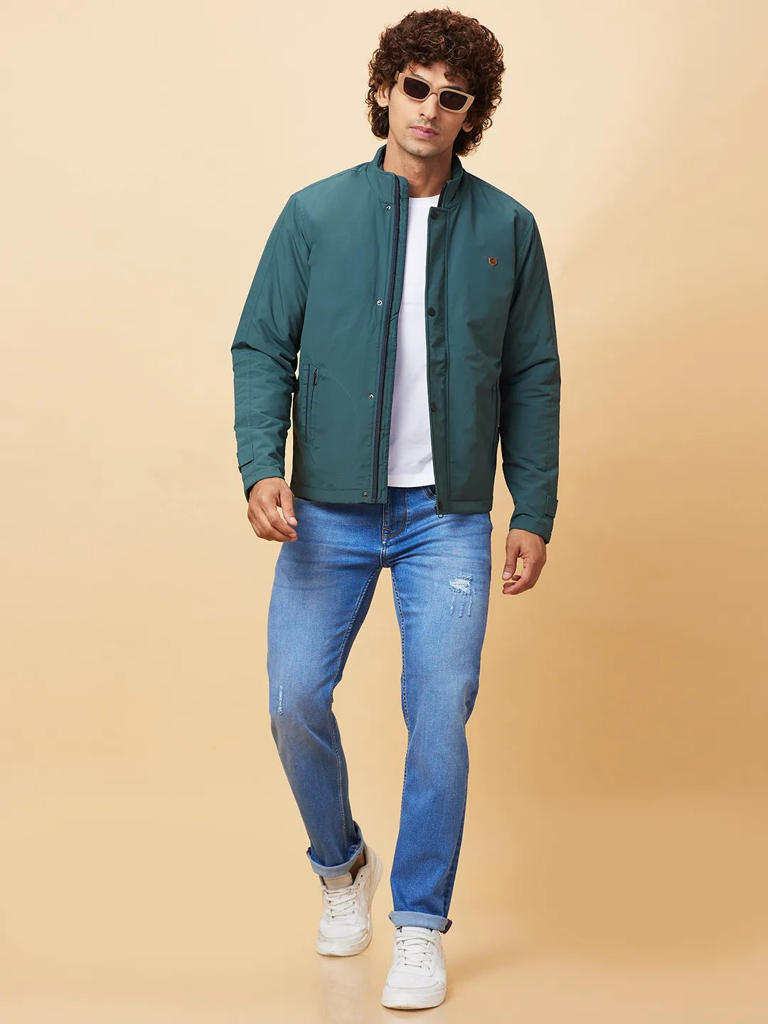 Forest Green Regular Fit Men's Jacket by Being Human Clothing