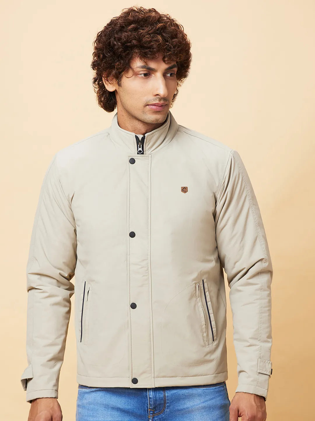 Grey Regular Fit Men's Jacket by Being Human Clothing