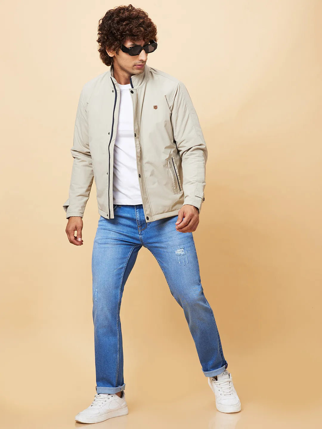 Grey Regular Fit Men's Jacket by Being Human Clothing