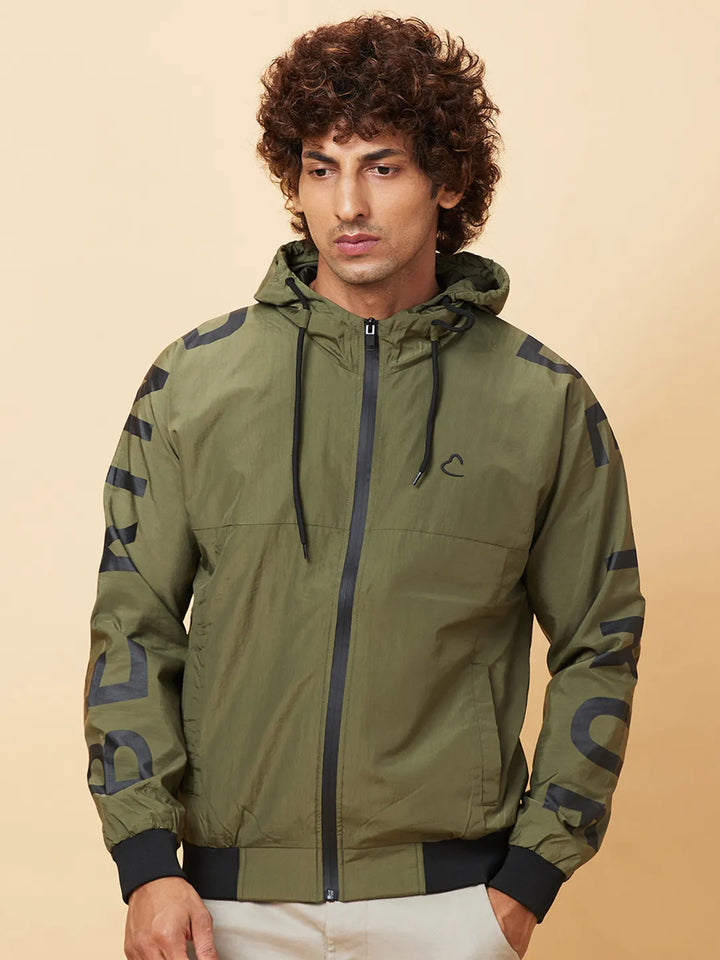 Green Regular Fit Long Sleeves Men's Jacket