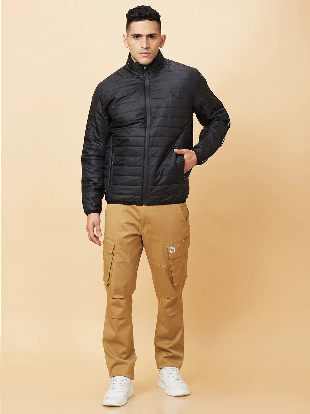 Black Regular Fit  Mens' Jacket by Being Human Clothing