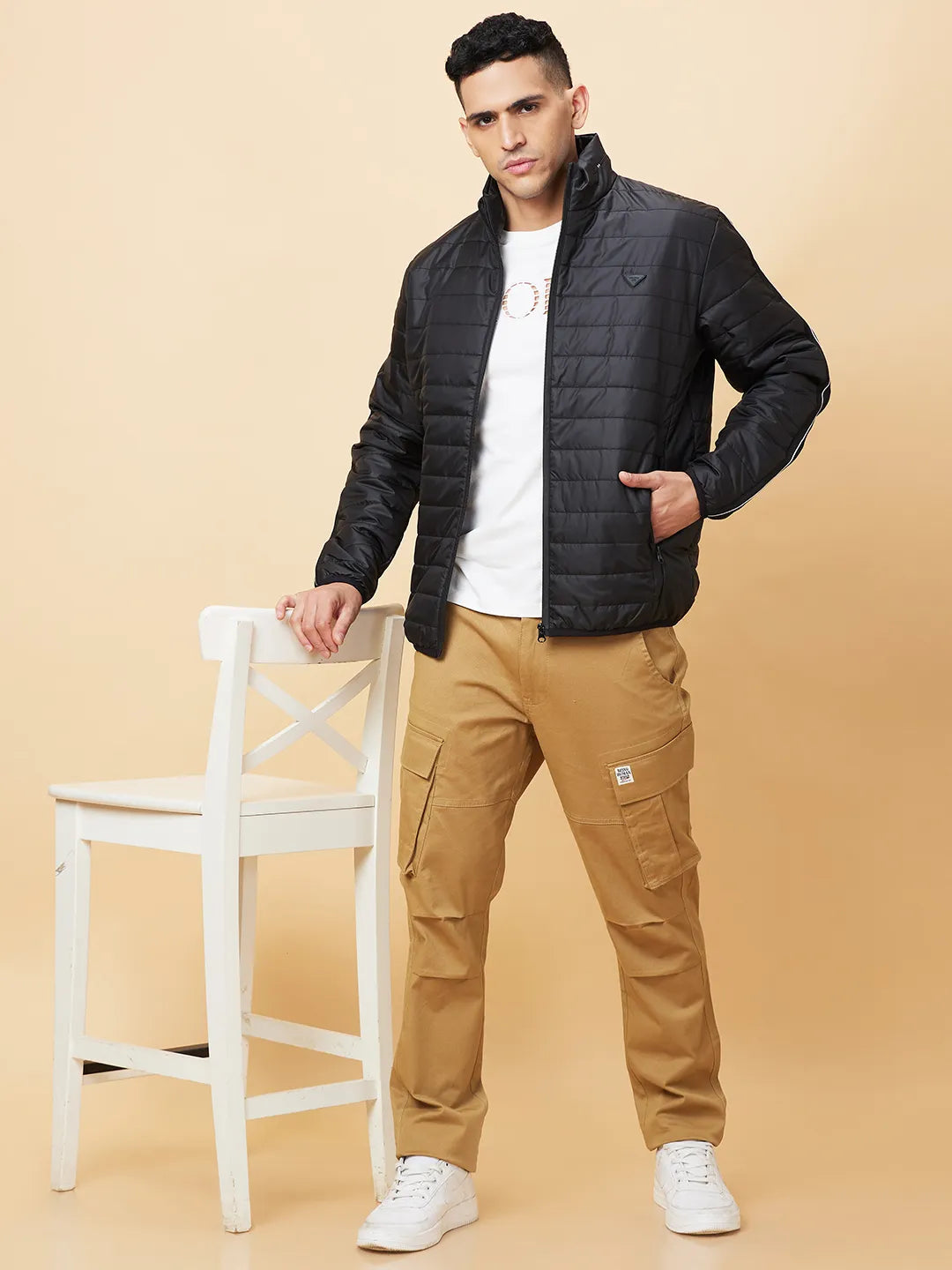 Black Regular Fit  Mens' Jacket by Being Human Clothing