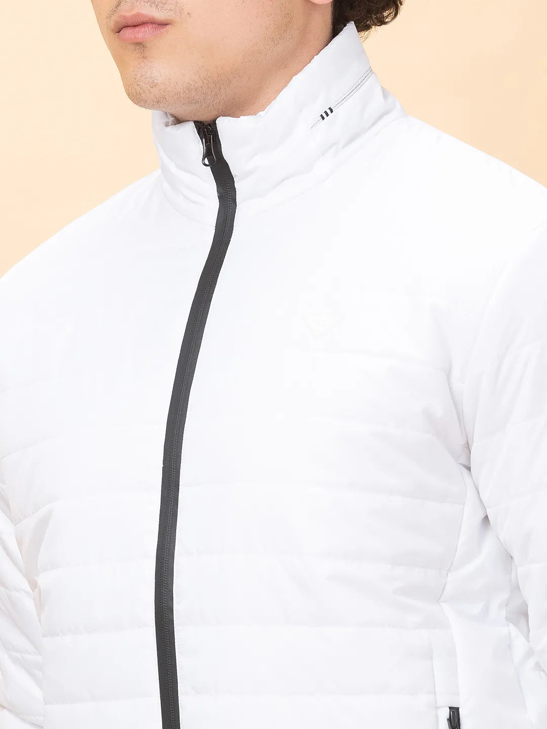 White Regular Fit Men's Jacket by Being Human Clothing