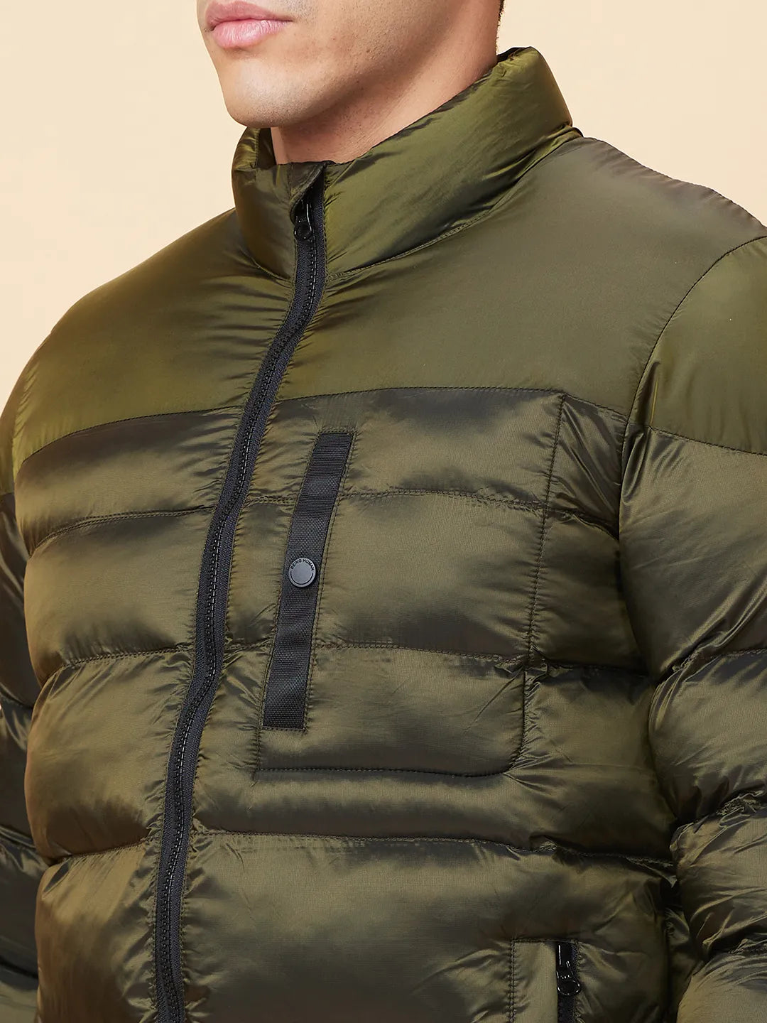 Green Regular Fit Men's Jacket by Being Human Clothing