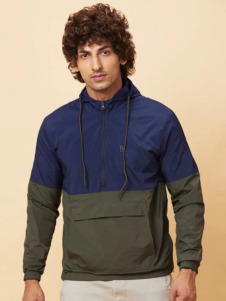 Blue Regular Fit Long Sleeves Men's Jacket