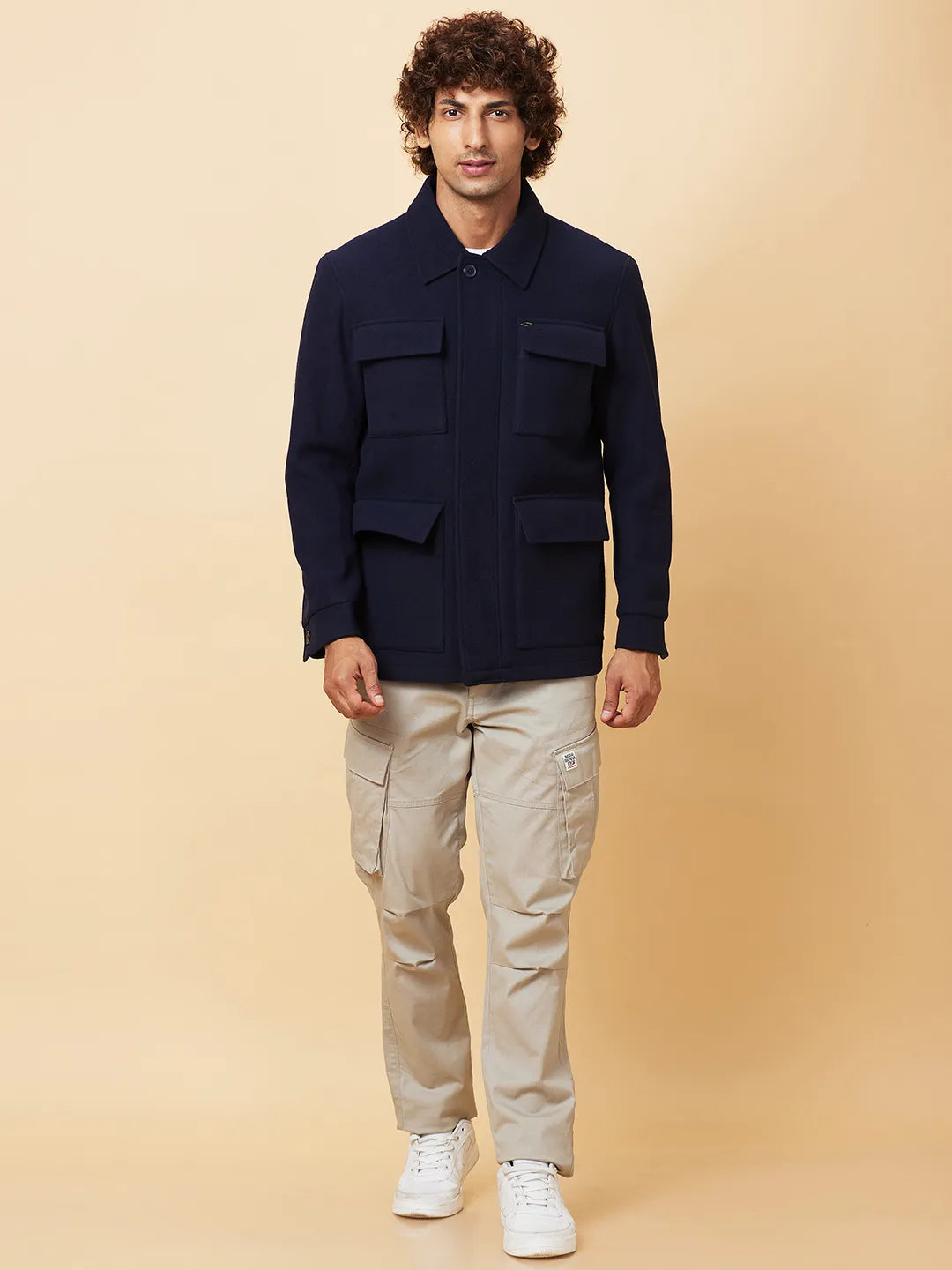 Navy Regular Fit Men's Jacket by Being Human Clothing