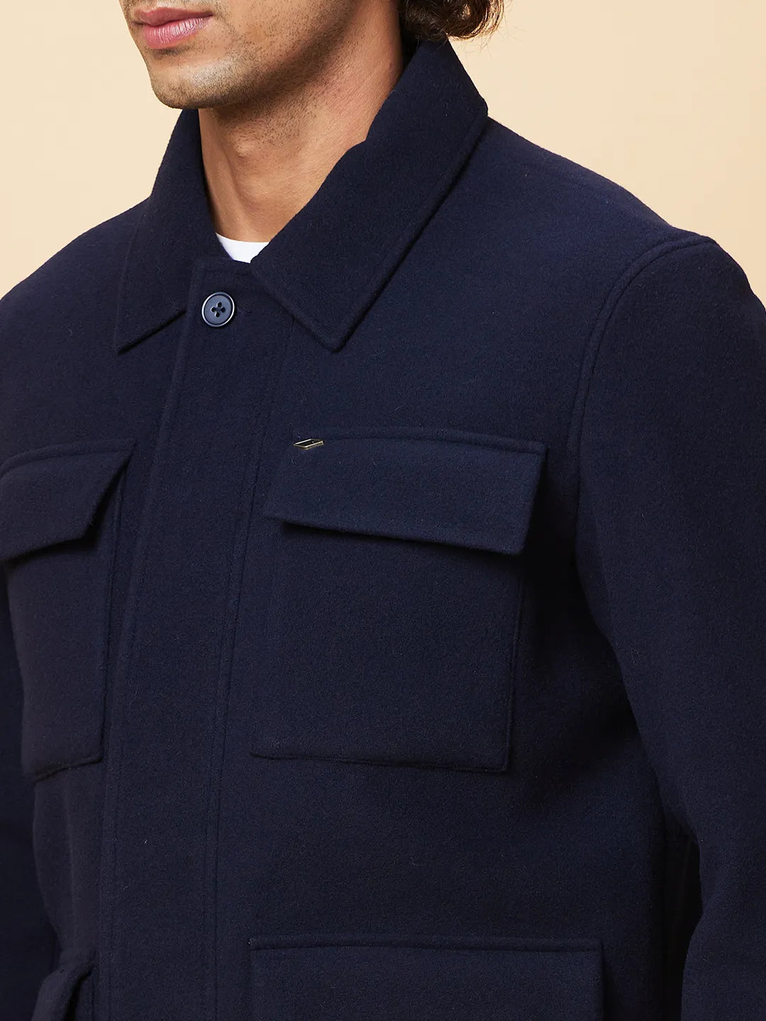 Navy Regular Fit Men's Jacket by Being Human Clothing