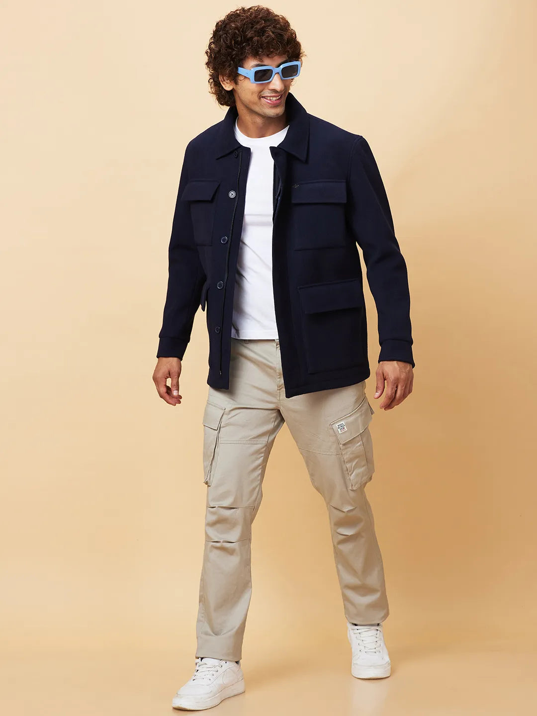 Navy Regular Fit Men's Jacket by Being Human Clothing