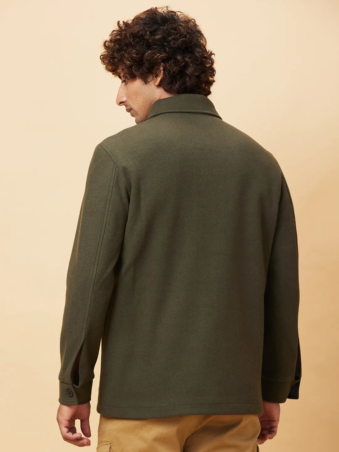 Olive Regular Fit Men's Jacket by Being Human Clothing