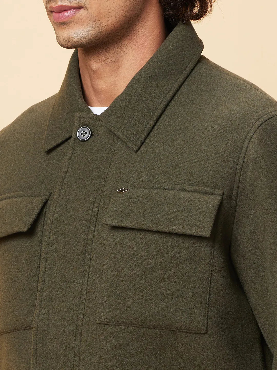 Olive Regular Fit Men's Jacket by Being Human Clothing