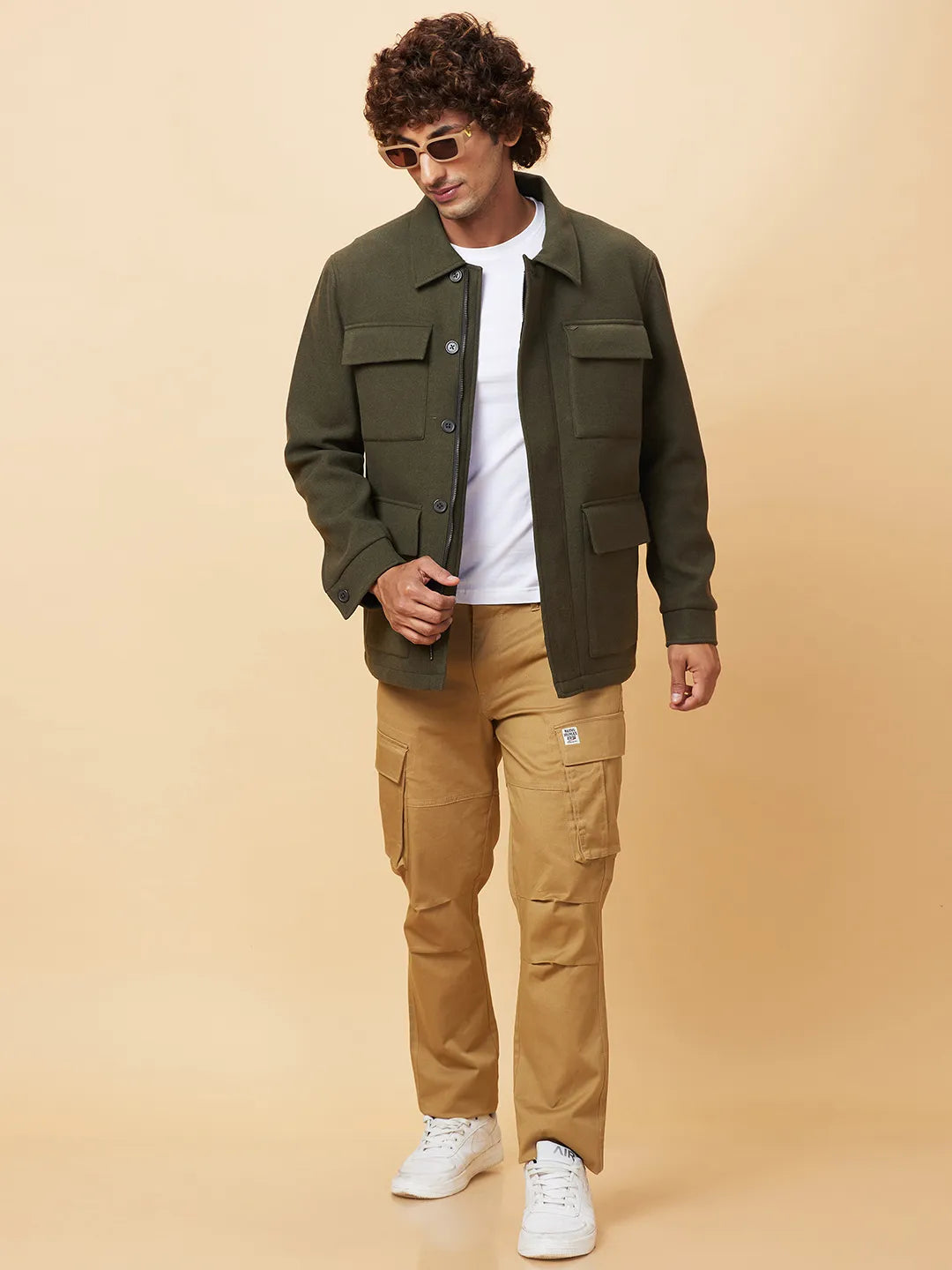 Olive Regular Fit Men's Jacket by Being Human Clothing