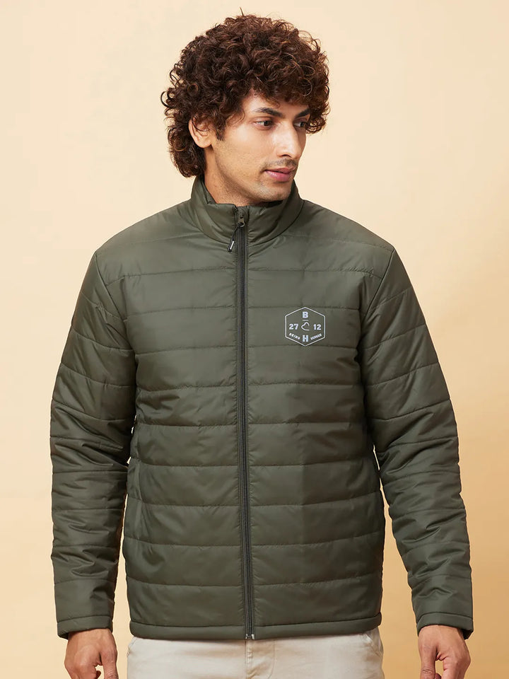 Olive Regular Fit Men's Jacket by Being Human Clothing