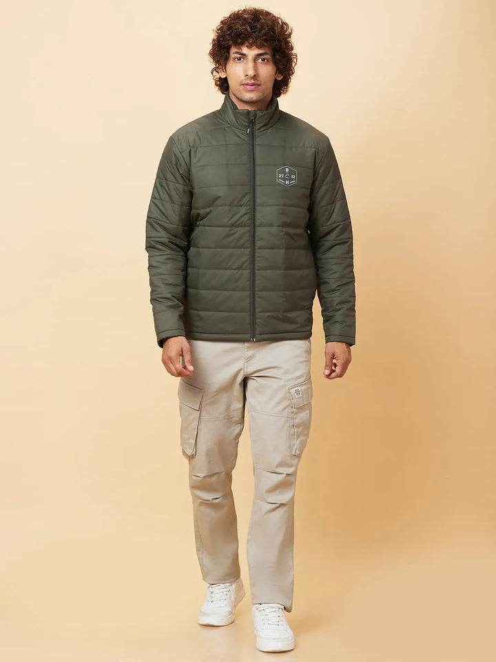 Olive Regular Fit Men's Jacket