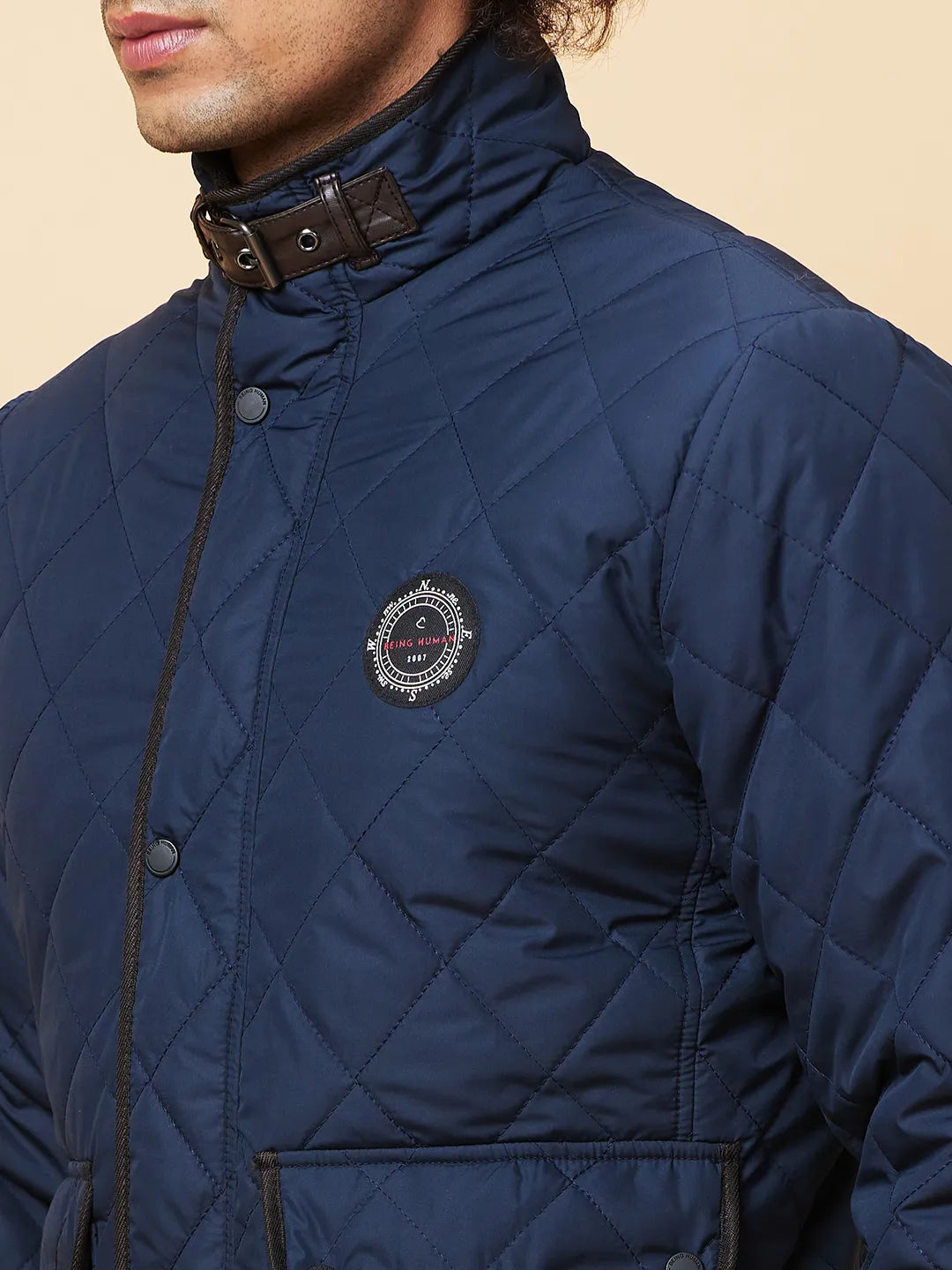 Navy Regular Fit Men's Jacket by Being Human Clothing