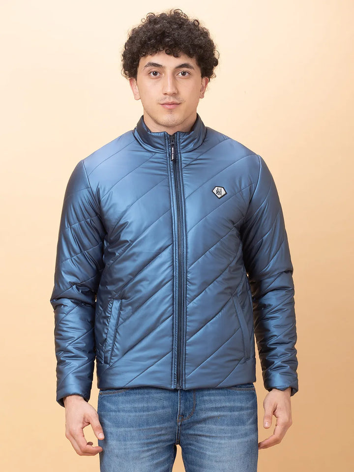Blue Regular Fit Men's Jacket by Being Human Clothing