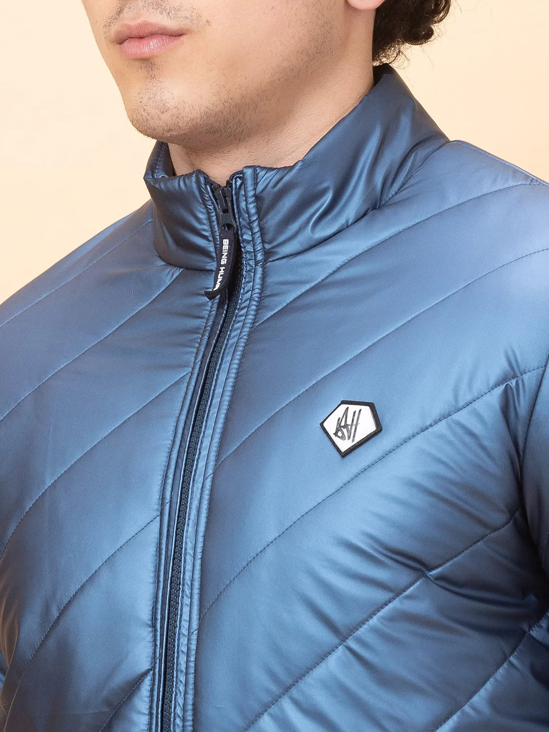 Blue Regular Fit Men's Jacket by Being Human Clothing