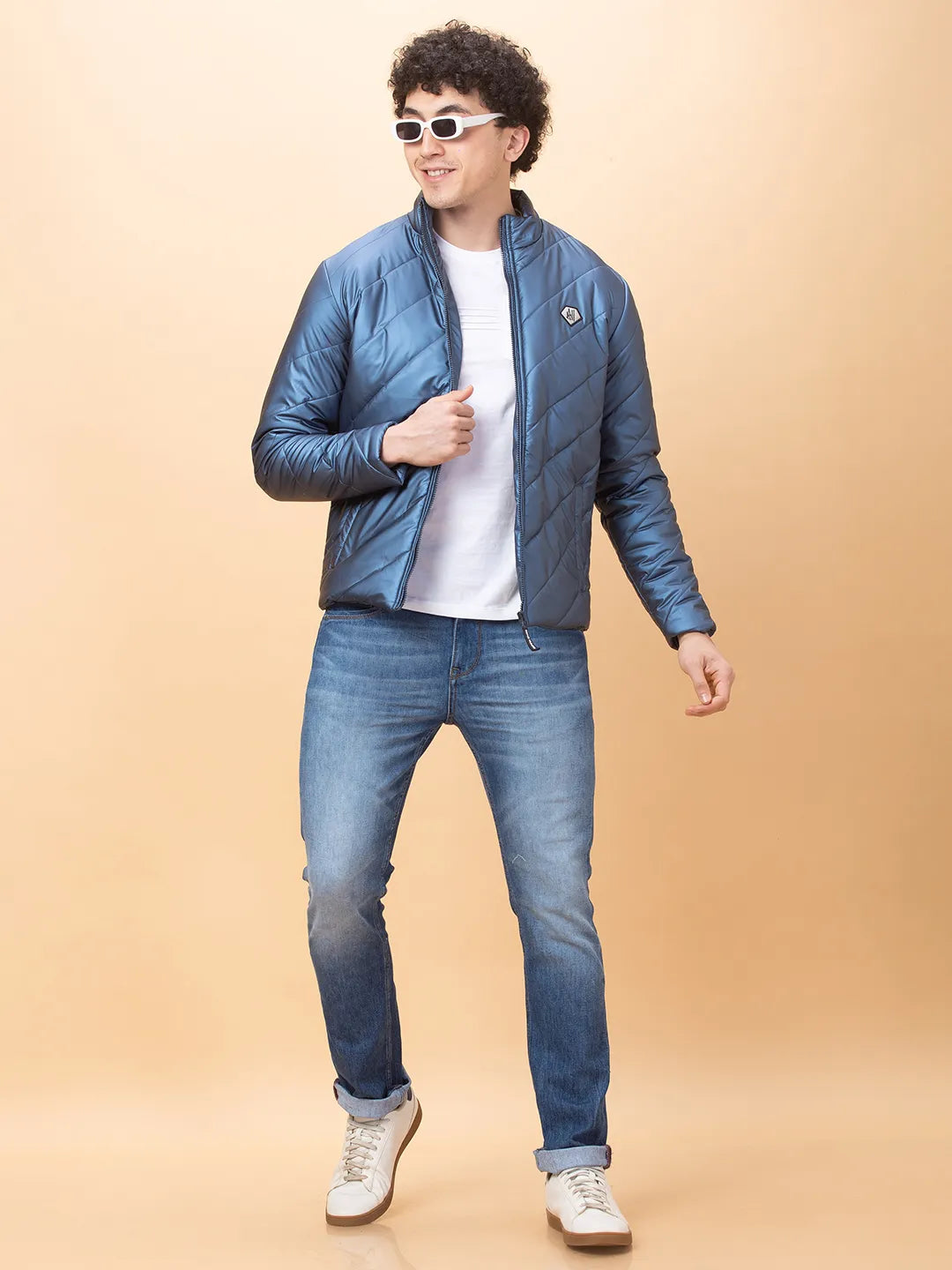 Blue Regular Fit Men's Jacket by Being Human Clothing