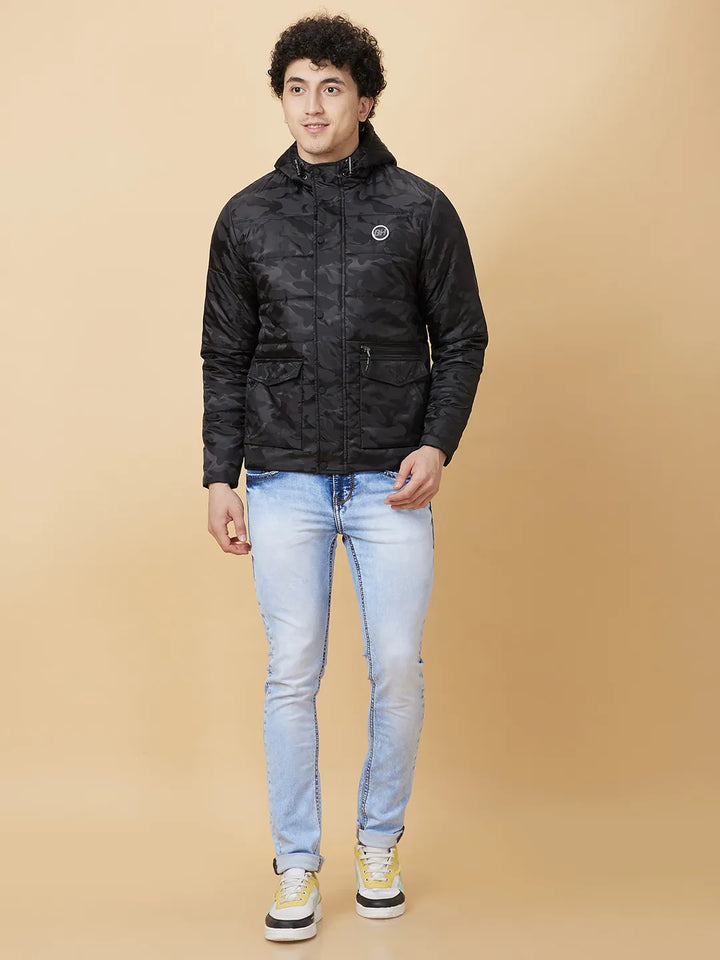 Black Regular Fit Men's Jacket