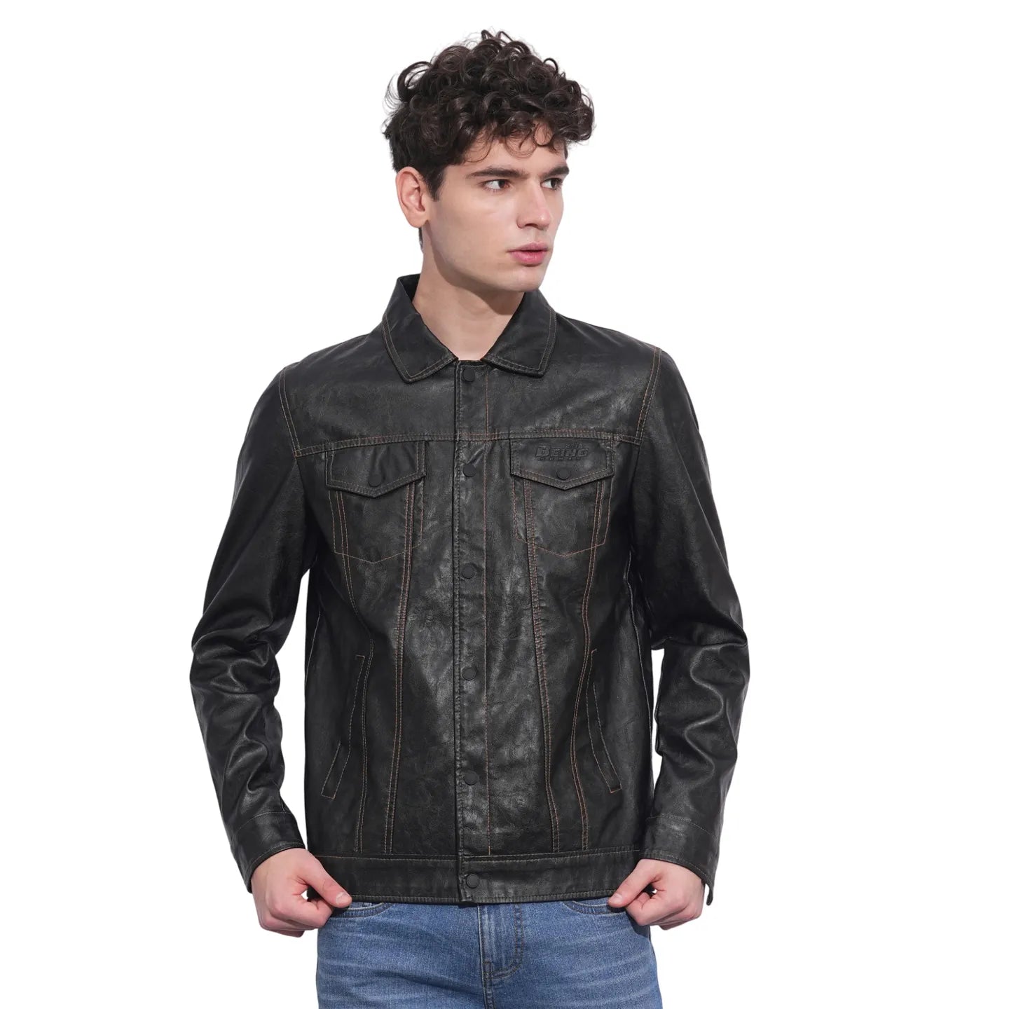 Dark Navy Regular Fit Men's Jacket by Being Human Clothing