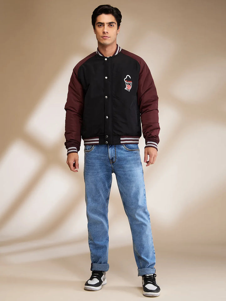 Black Regular Fit Men's Jacket