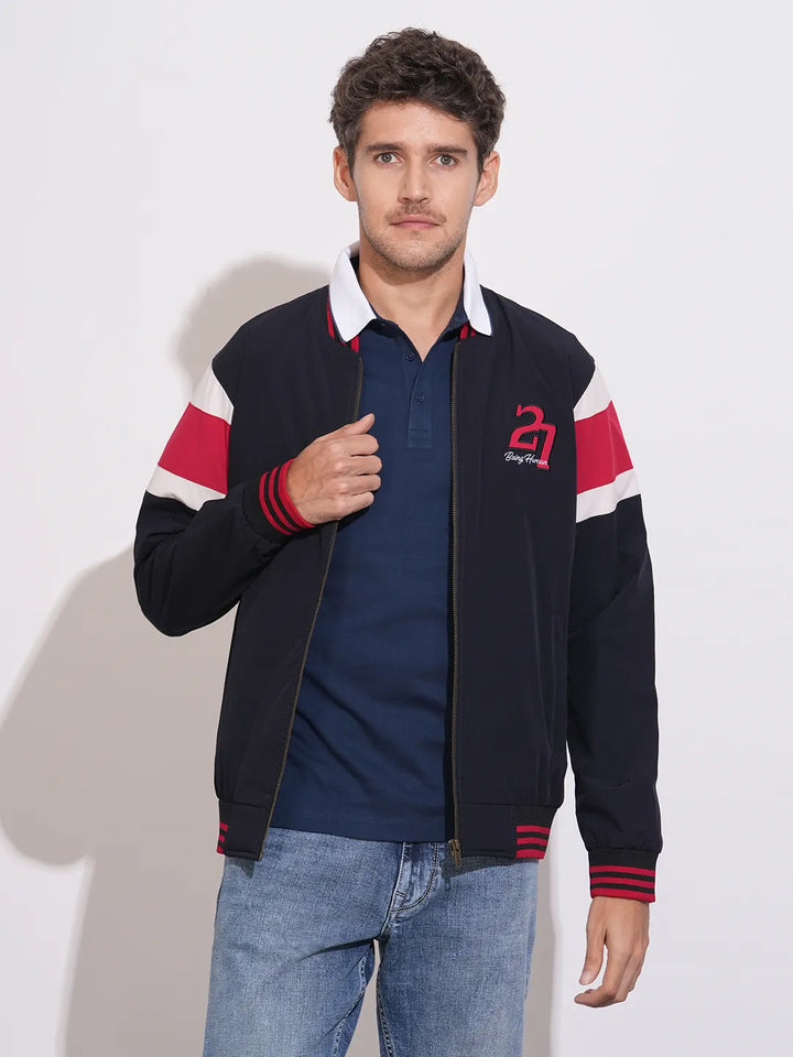 Blue Regular Fit Long Sleeves Men's Jacket