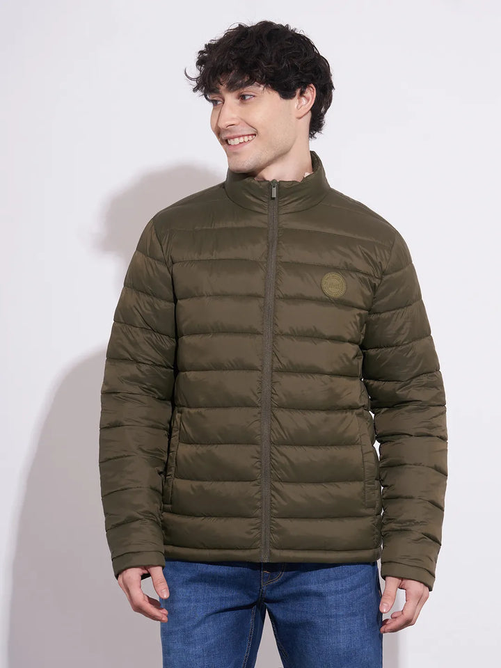 Olive Regular Fit Men's Jacket by Being Human Clothing