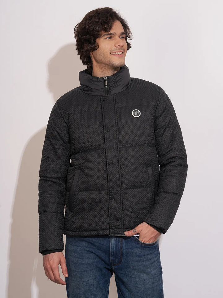 Black Regular Fit Men's Jacket