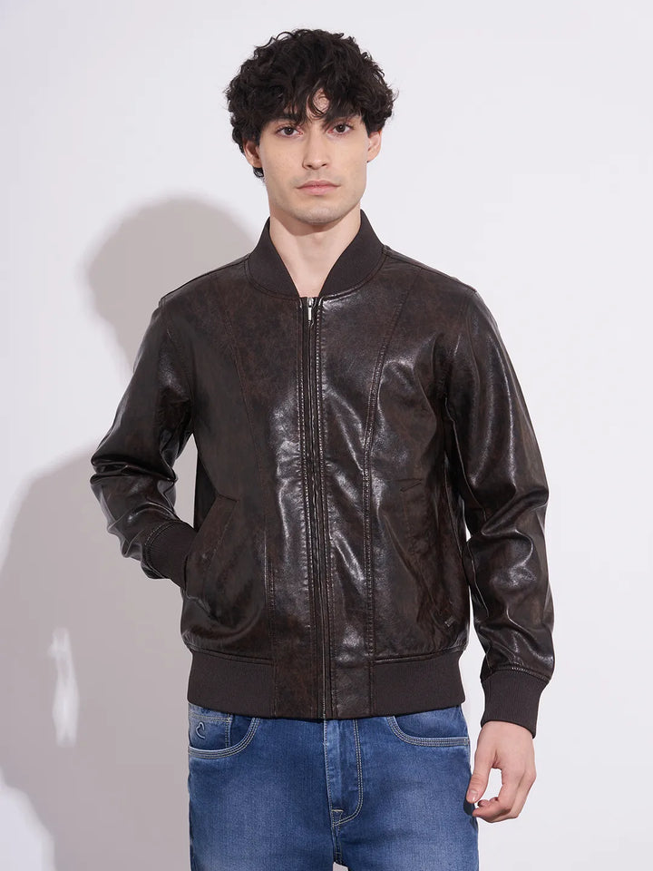 Wine Regular Fit Men's Jacket by Being Human Clothing