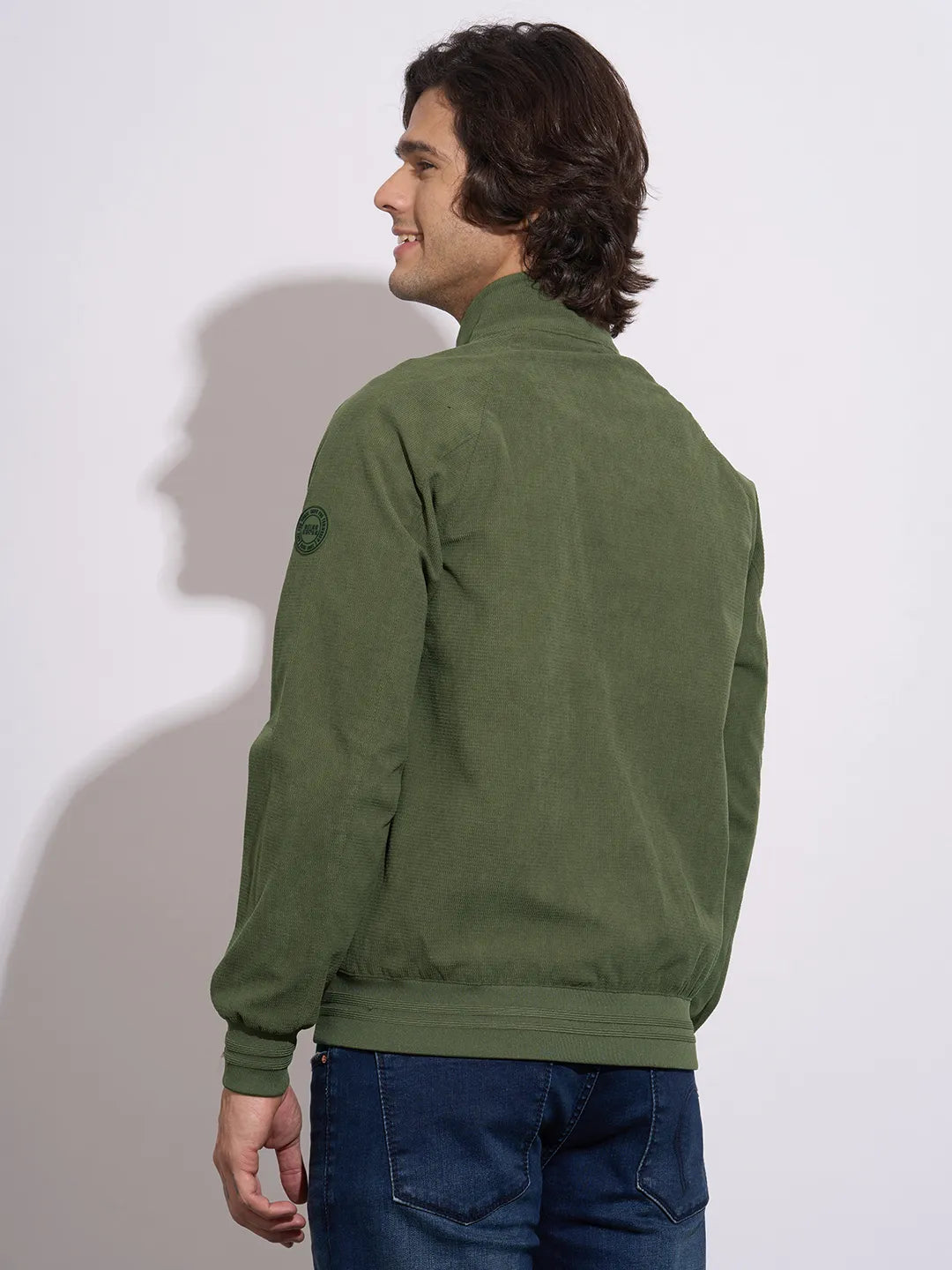 Men's Olive High-Neck Jacket by Being Human Clothing