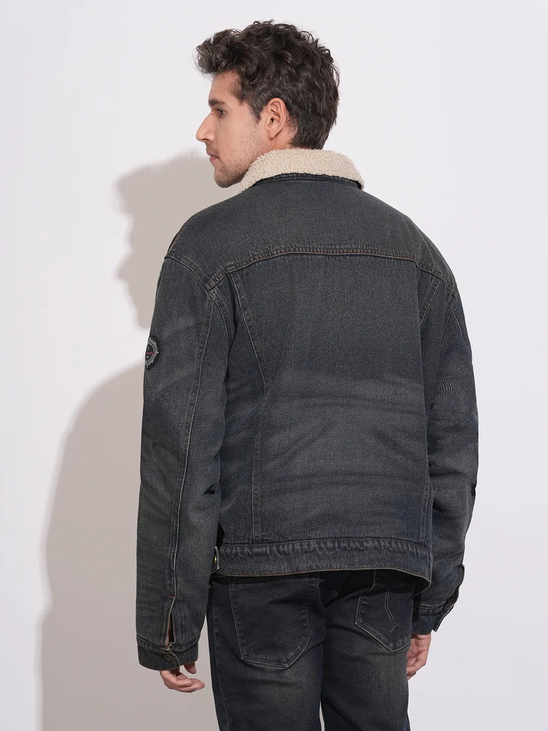 Blue Regular Fit Long Sleeves Polyester Men's Jacket by Being Human Clothing