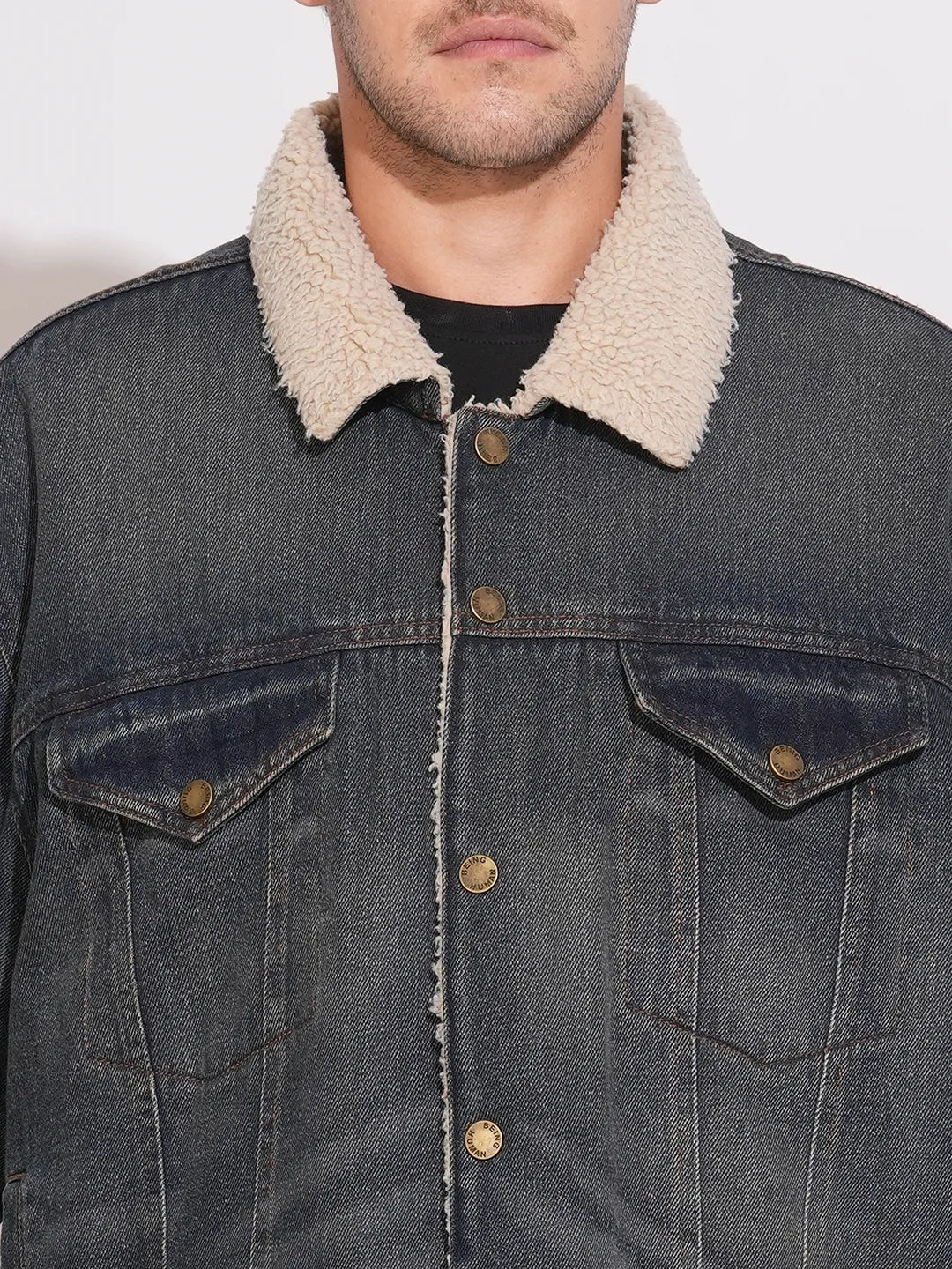 Blue Regular Fit Long Sleeves Polyester Men's Jacket by Being Human Clothing