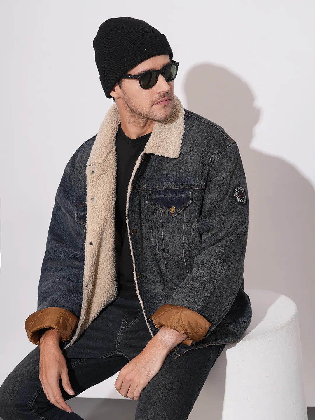 Blue Regular Fit Long Sleeves Polyester Men's Jacket by Being Human Clothing