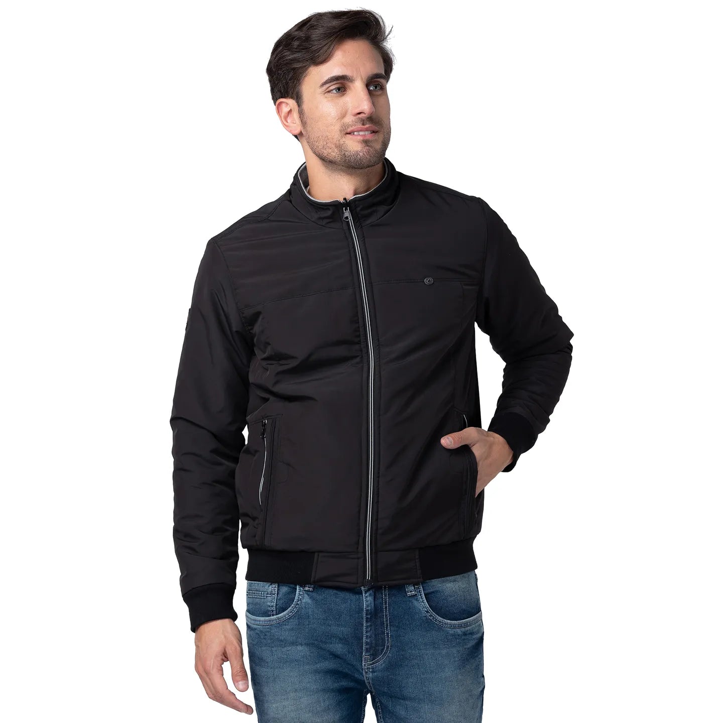 Being Human Clothing Men Regular Fit Collared Jackets-Black
