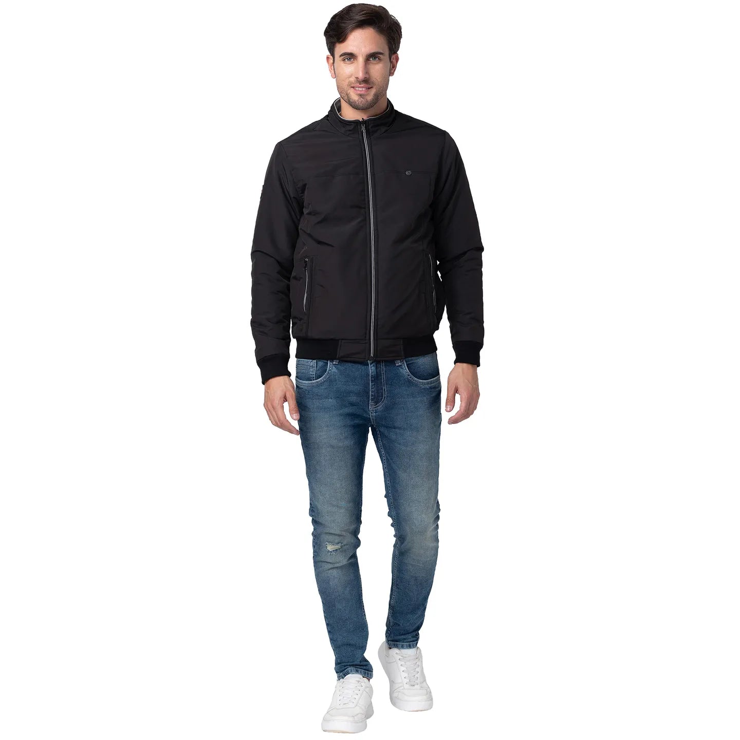 Being Human Clothing Men Regular Fit Collared Jackets-Black