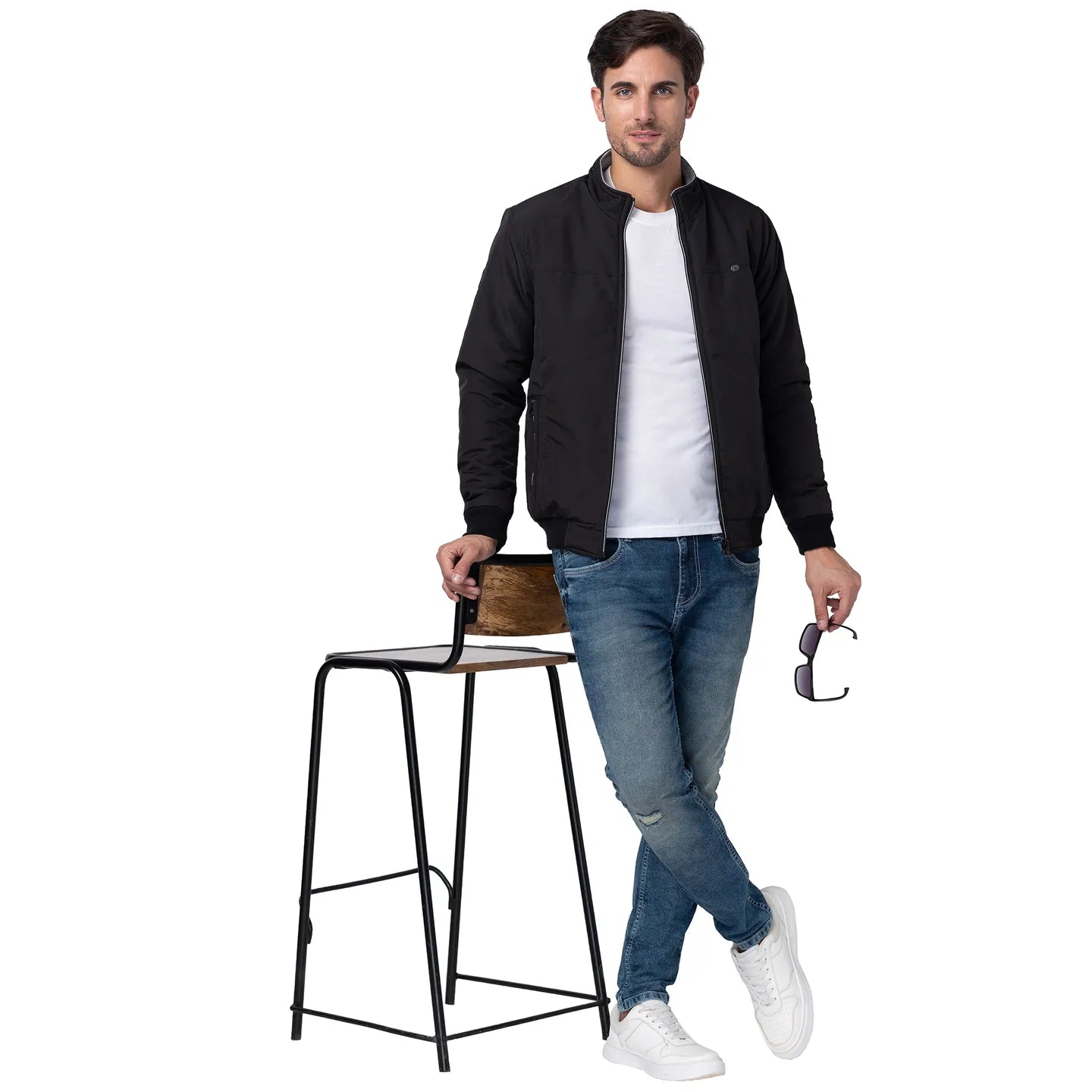 Being Human Clothing Men Regular Fit Collared Jackets-Black