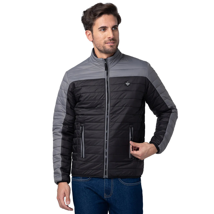 Grey Regular Fit Long Sleeves Polyester Men's Jacket by Being Human Clothing