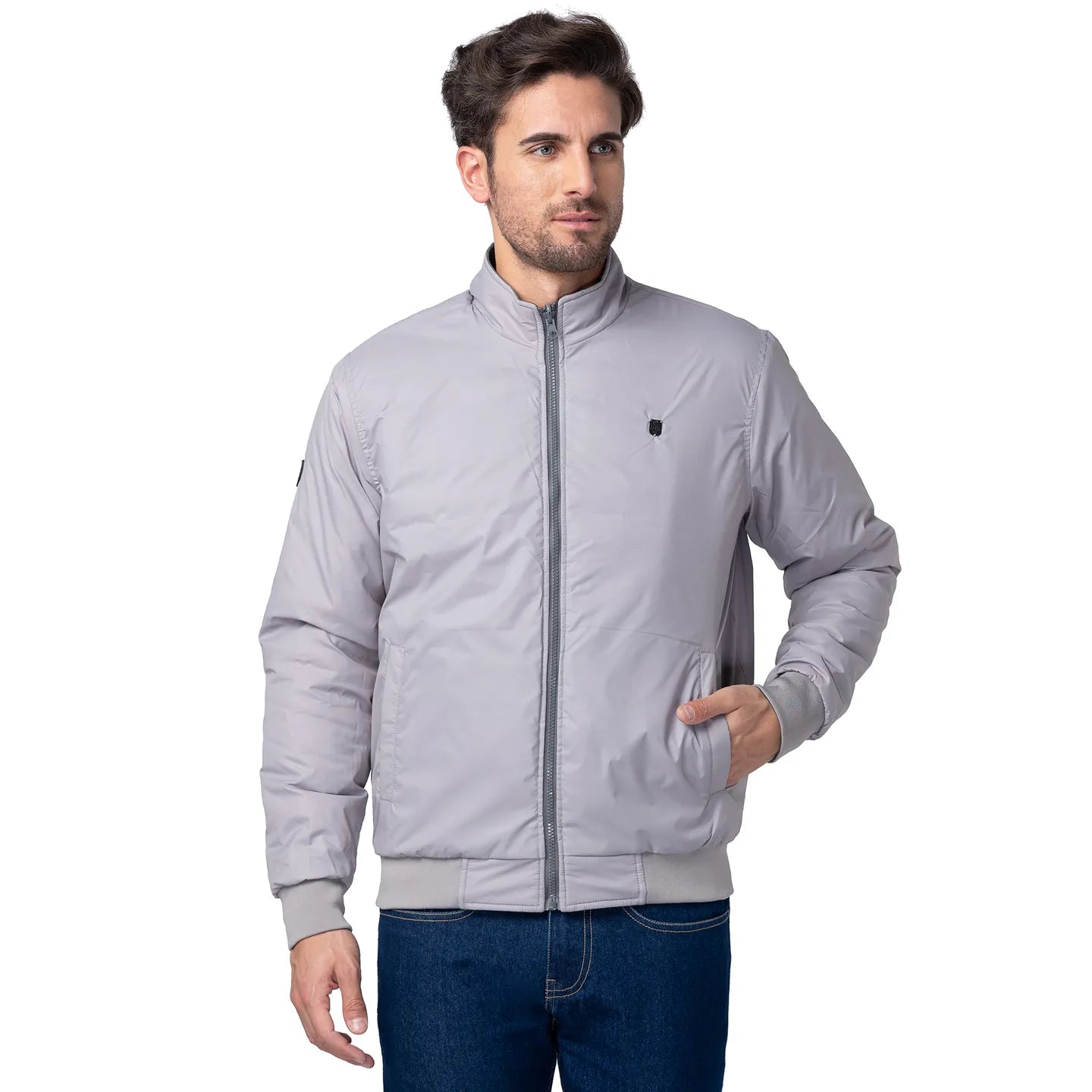 Being Human Clothing Men Regular Fit Collared Jackets-Grey