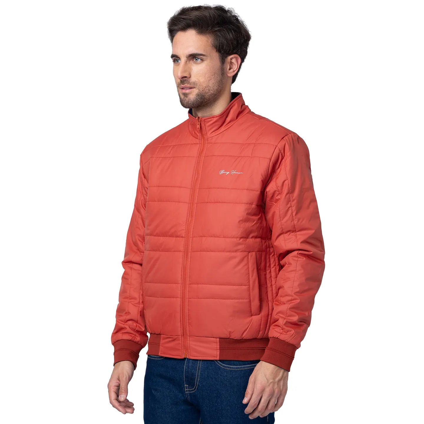 Being Human Clothing Men Regular Fit Collared Jackets-Rust