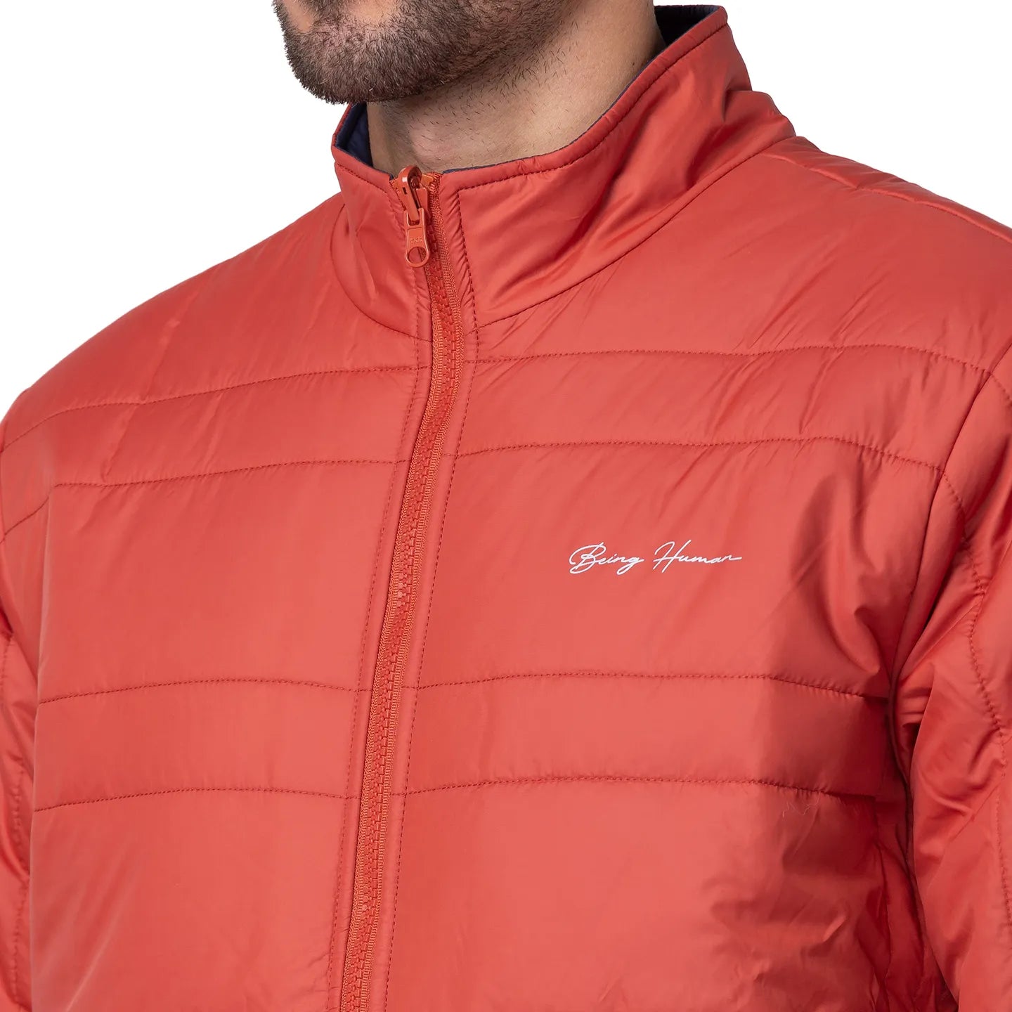 Being Human Clothing Men Regular Fit Collared Jackets-Rust