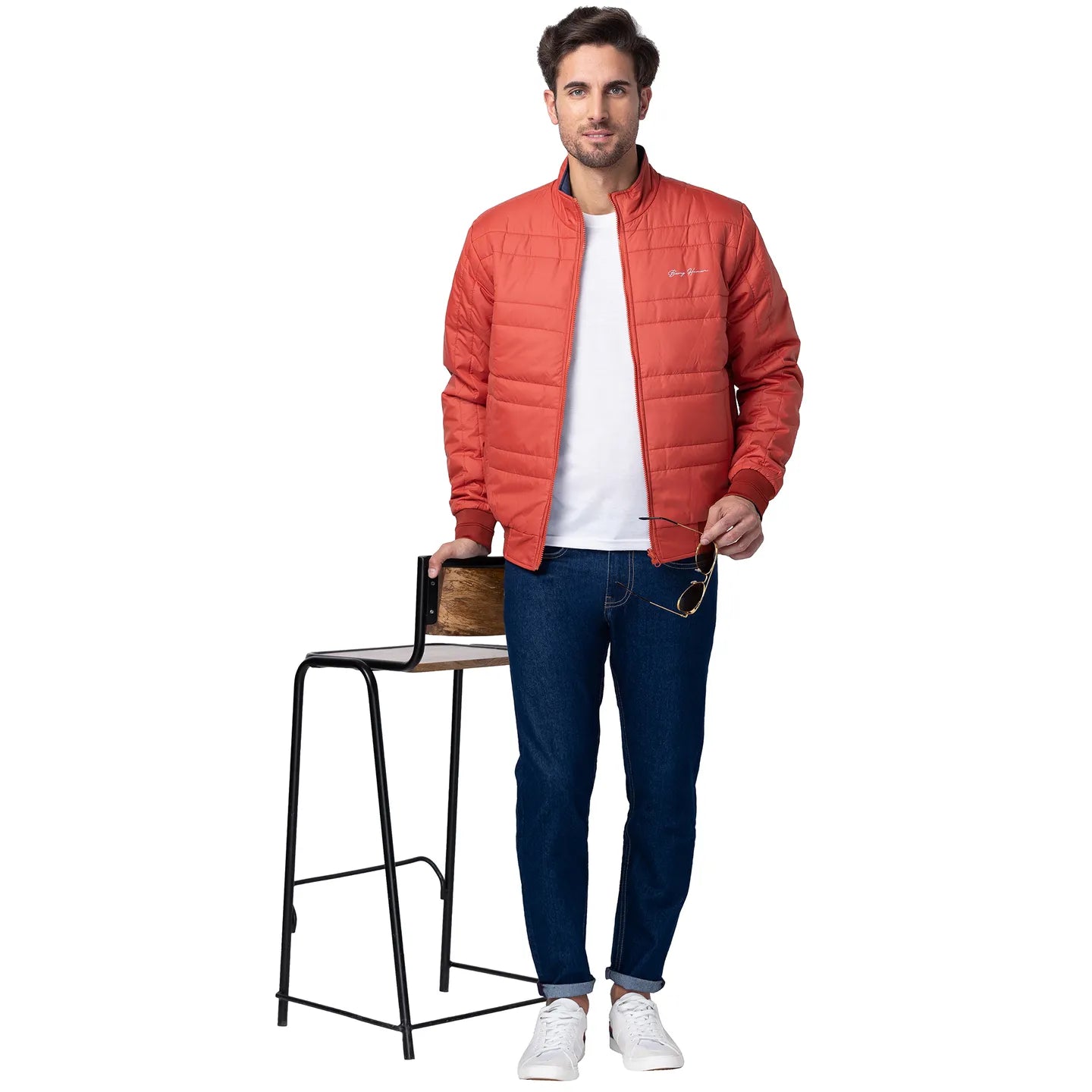 Being Human Clothing Men Regular Fit Collared Jackets-Rust