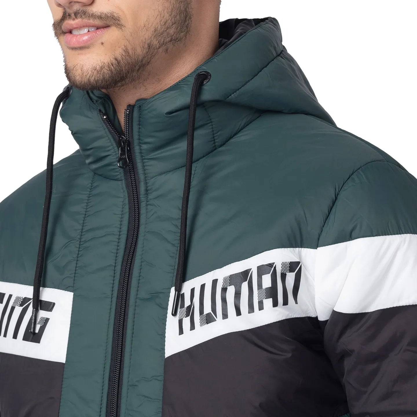 Green Regular Fit Long Sleeves Polyester Men's Jacket by Being Human Clothing