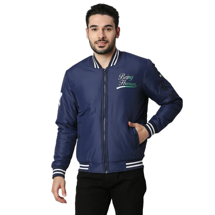 Navy Regular Fit Men's Jacket by Being Human Clothing